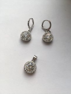 Серьги+кулон