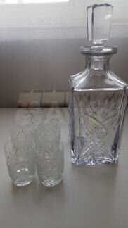 Графин хрустальный СССР, сахарница, рюмки