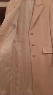 Шерстяное пальто цвета слоновой кости