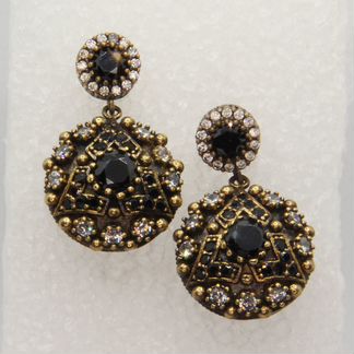 Серьги (серебро, оникс, топазы)