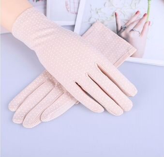 Перчатки летние в горошек