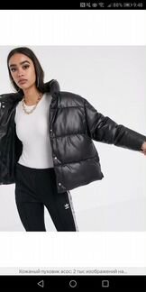 Пуховик экокожа ASOS XS-S