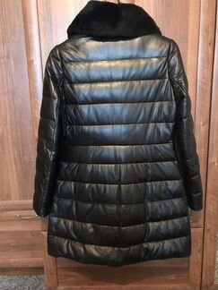 Пальто кожаное зимнее