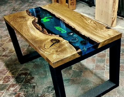 Стол из слэба спила Карагач Вяз Мебель Лофт