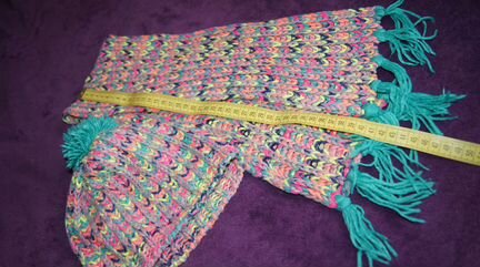 Продаю комплект зимние, шапка + шарф для девочки