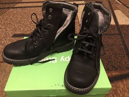 Новые зимние кожаные ботинки для мальчика