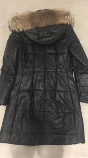 Кожаный женский пуховик Baldinini