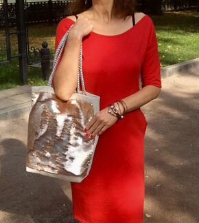 Сумка шоппер бежевая