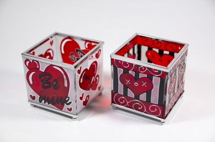 Подсвечники кубики. Стекло. Для греющих свечей