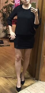 Платье мини черное