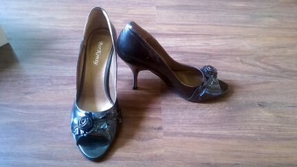 Туфли кожаные BerConty серо-перламутровые