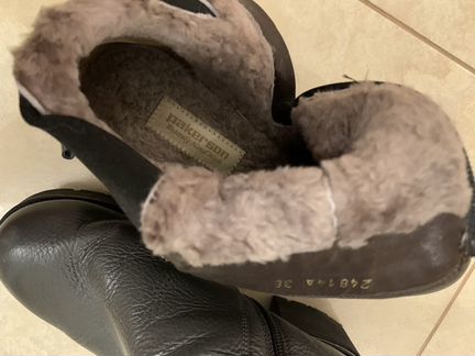 Продам серые полусапожки кожа + мех