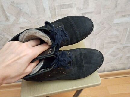 Зимние женские ботинки нубук