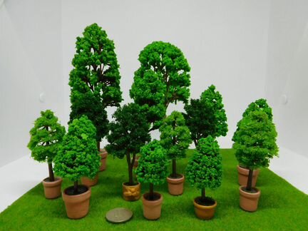 Деревья и цветы для кукольного дома и макета