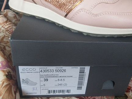Кроссовки экко 39р кожа