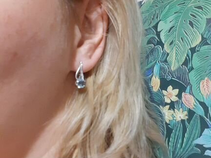 Серьги серебро топаз