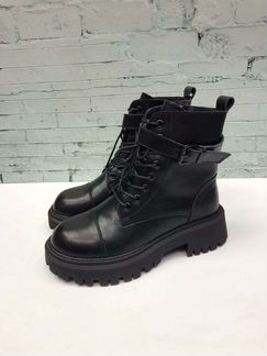 Зимние кожаные ботинки