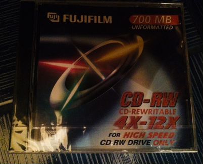 Новый диск CD-RW fujifilm