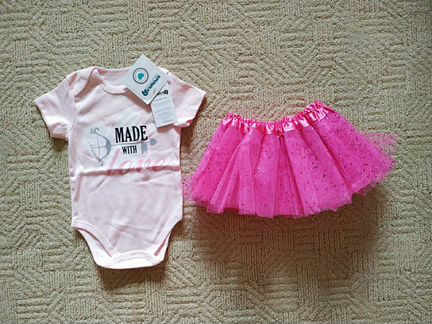 Комплект боди + пачка для фотосессии р. 74