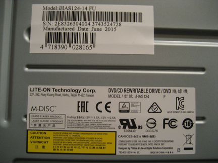 Привод DVD-RW lite-ON iHAS124-14 FU новый