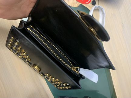 Женская Сумка Pinko Черная с кнопками кожаная