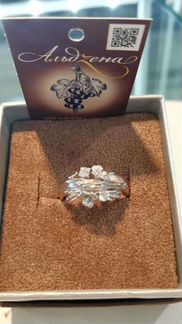 Кольцо цветок серебро 925 пробы фирмы Альдзена