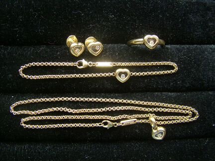 Chopard серьги кольцо браслет и кулон Золото 750