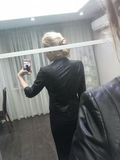 Пиджак кожаный женский