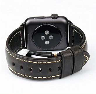 Новый кожаный ремешок для Apple Watch: черный