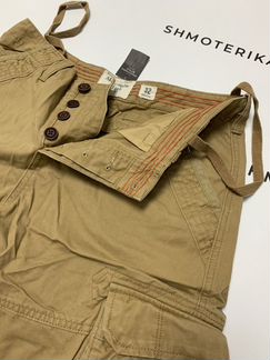 Abercrombie Fitch шорты карго с ремешками бежевые