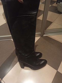 Сапоги казаки высокие натуральная кожа