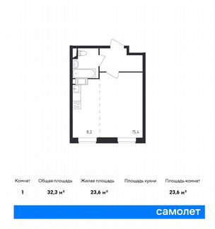Квартира-студия, 32.3 м², 5/15 эт.