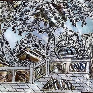 Антиквариат Портсигар серебро перламутр Раритет