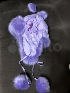 Шапка зимняя меховая Disney Рапунцель