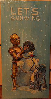 Деревянные открытки (Звёздные войны и Новый год)