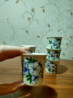 Рюмки фарфоровые перламутровые СССР 6 шт